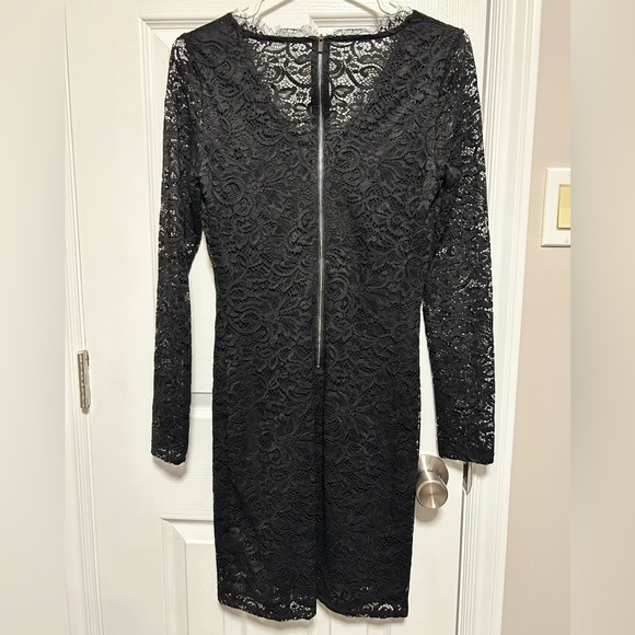 V-Neck Black Lace Dress - Picture 2 of 2